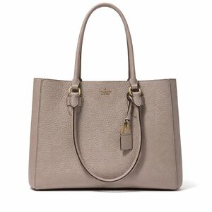 kate spade Shawna Carter Street LG leather satchel tote. PebbledTaupe Gray EUC